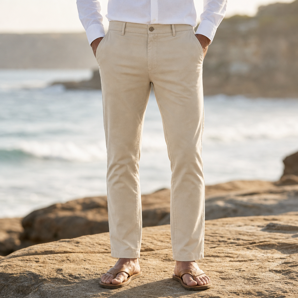 Evora Slim Tapered Chinos in Khaki
