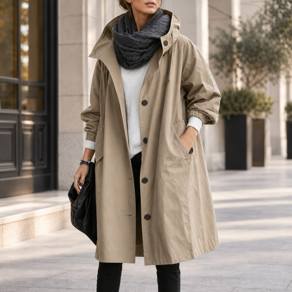 Gordes Water-Repellent Trench Coat in Brown
