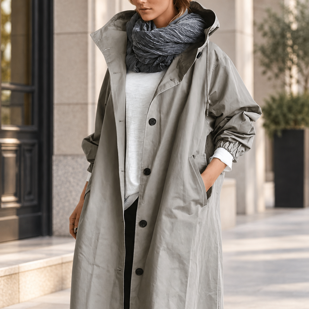Gordes Water-Repellent Trench Coat in Gray