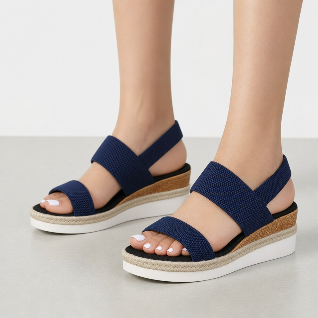 Marvao Orthopedic Wedge Sandals in Blue