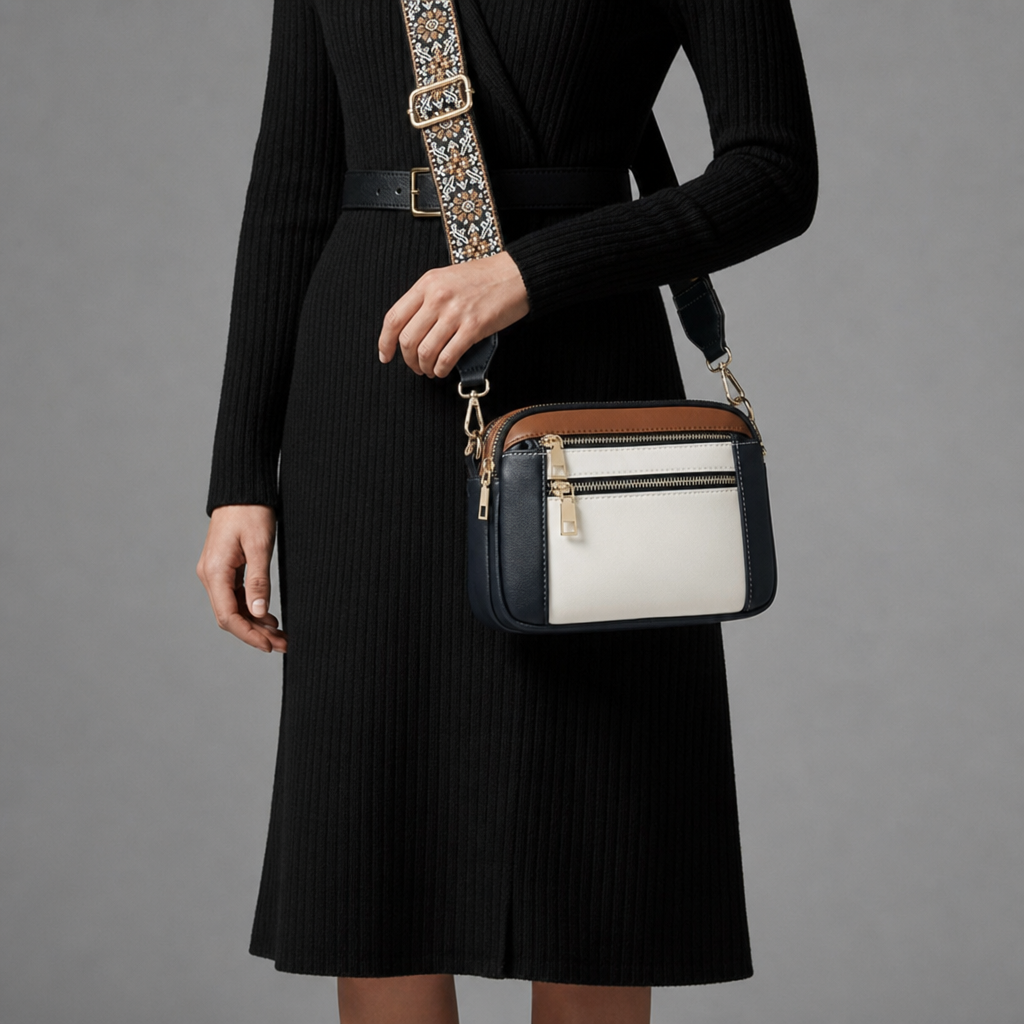 Menerbes Leather Crossbody Bag in Multicolor