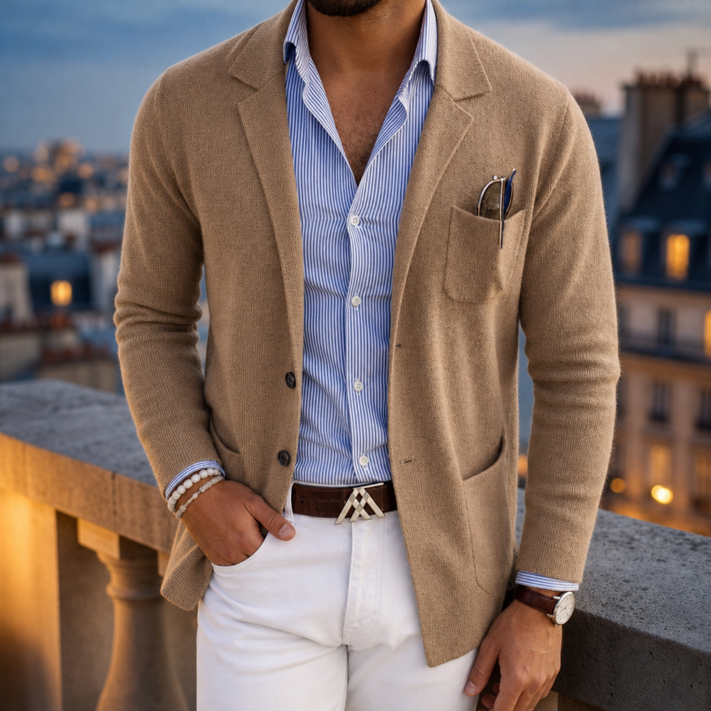 Menorca Knit Blazer in Beige