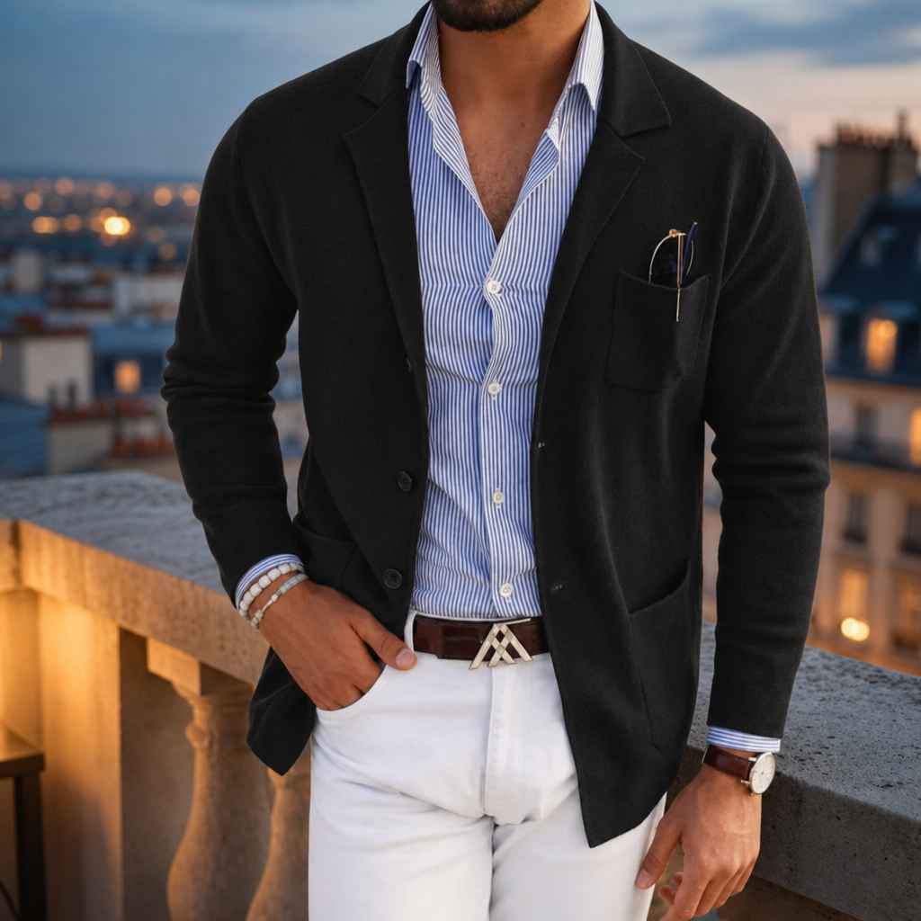 Menorca Knit Blazer in Black