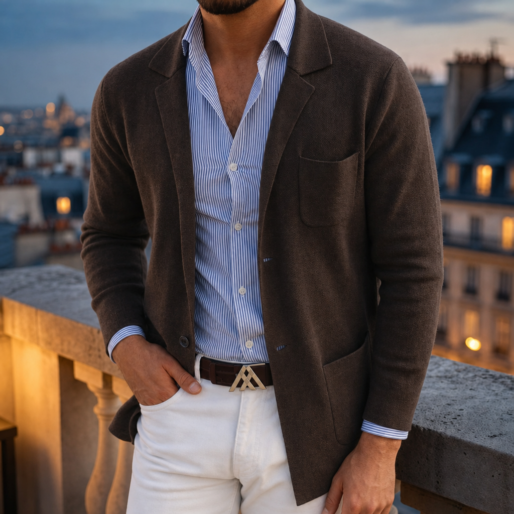 Menorca Knit Blazer in Brown