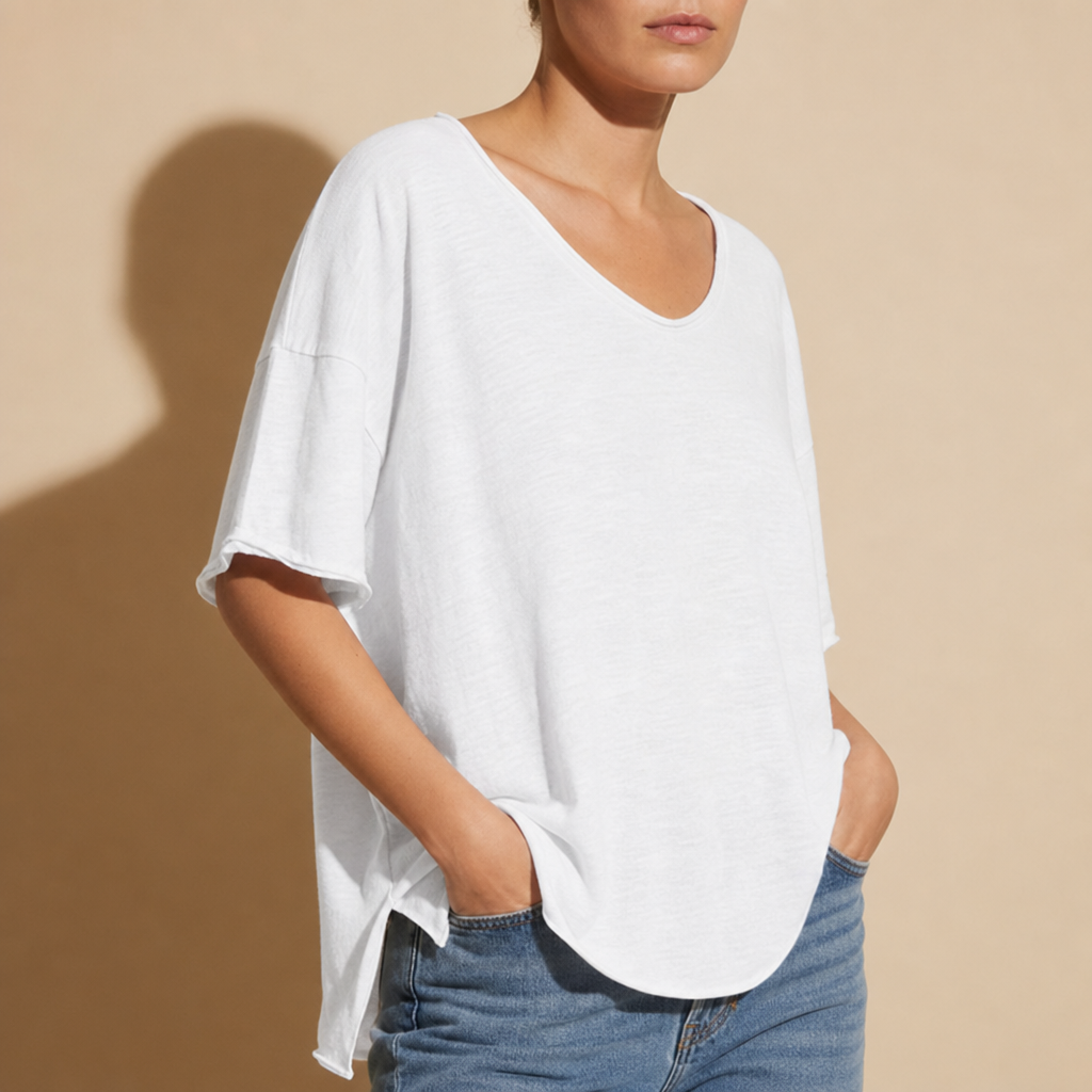 Montalcino Loose Fit Blouse in White
