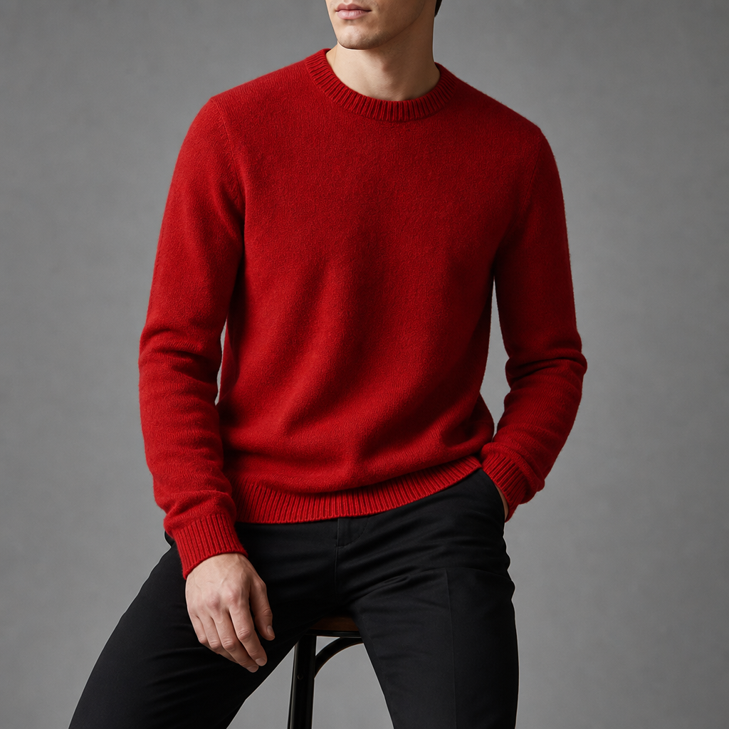 Montpellier Ultra-Soft Cashmere Sweater in Red