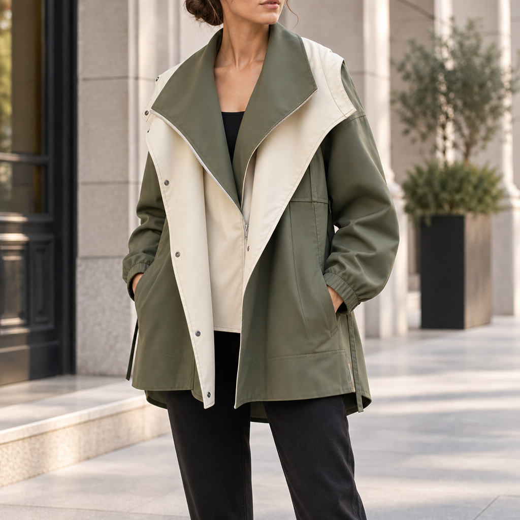 Nerja Double Layer Windbreaker in Green