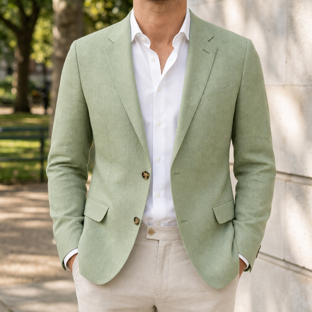 Pienza Linen Sport Blazer in Mint