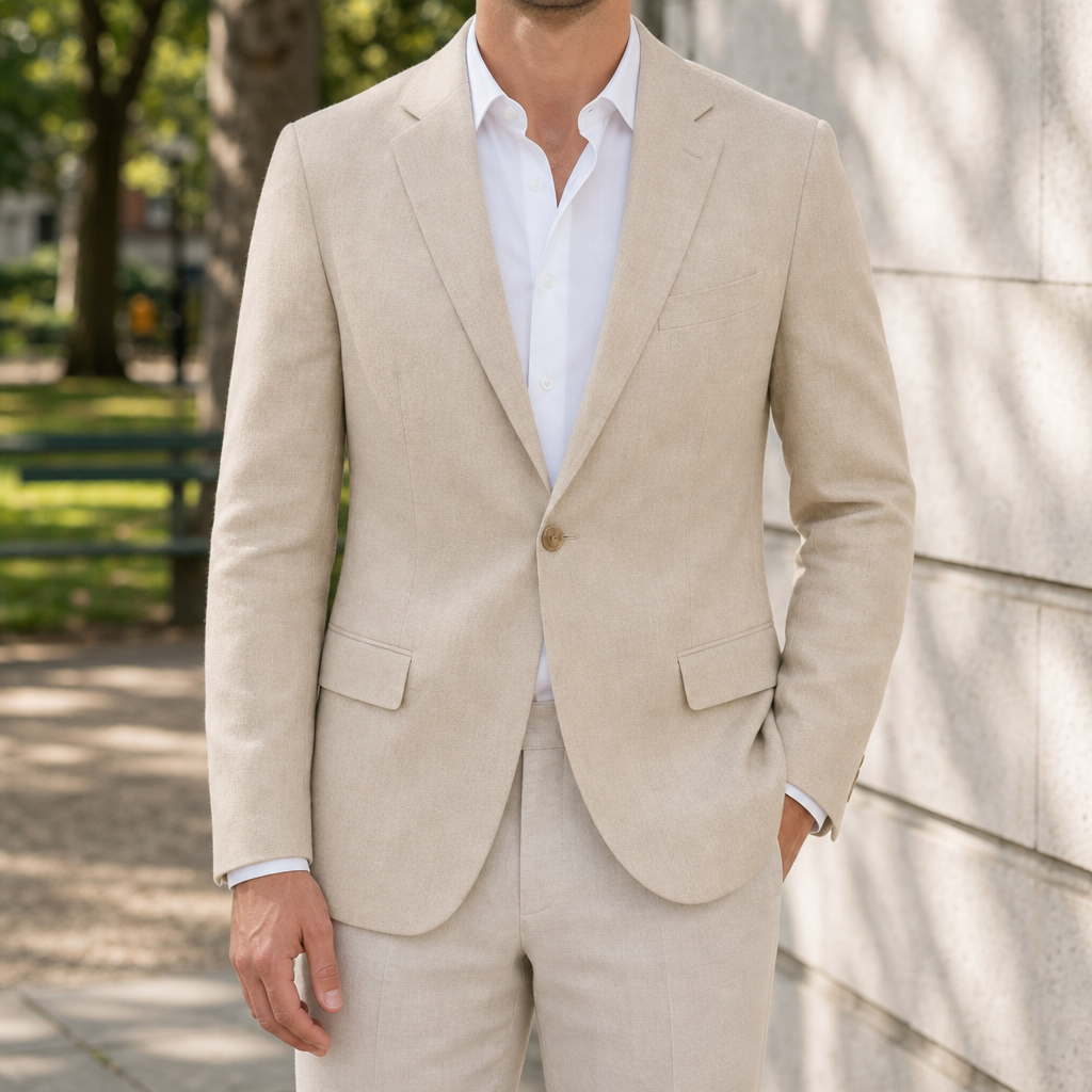Pienza Linen Sport Blazer in Cream