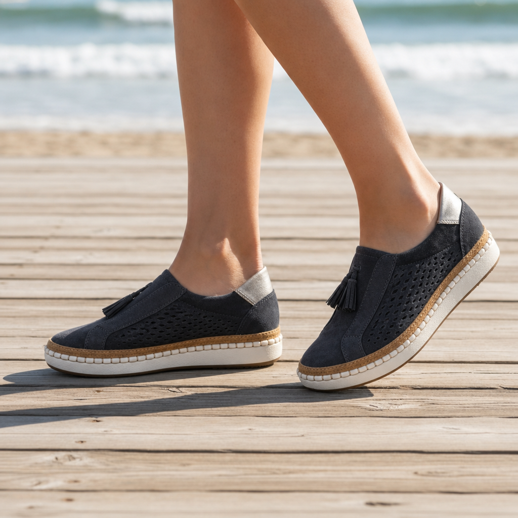 Pisa Orthopedic Tassel Loafers in Black