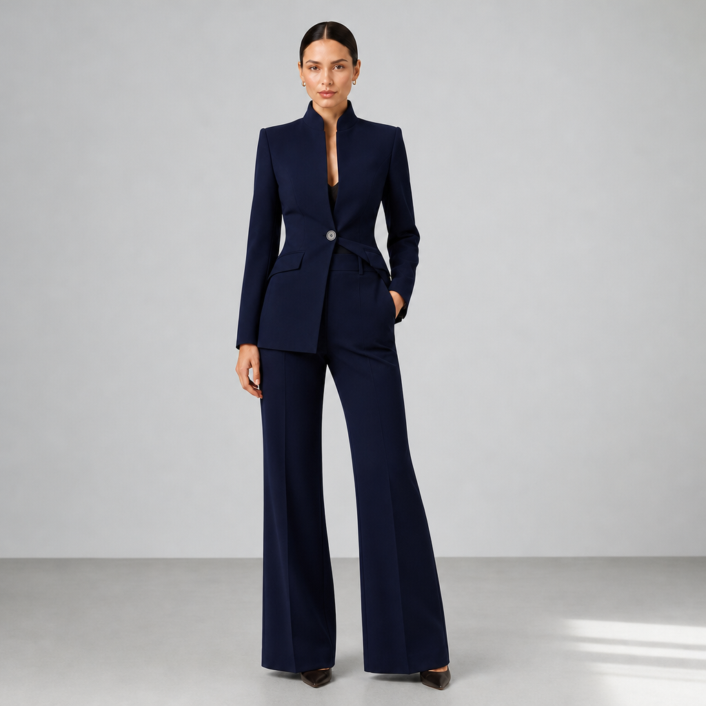Porec Tailored Two-Piece Suit Set in Navy
