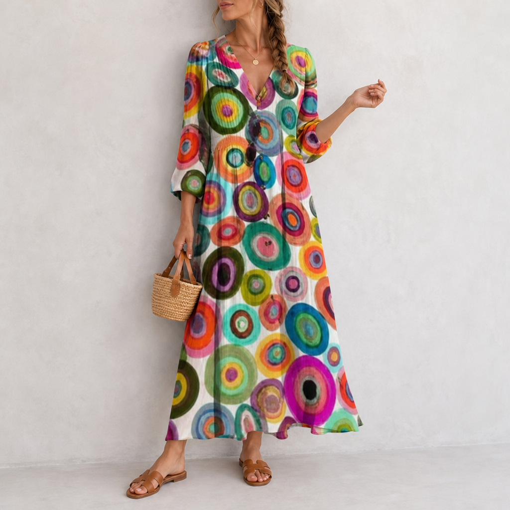 Rab Boho Floral Midi Dress in Multicolored 2