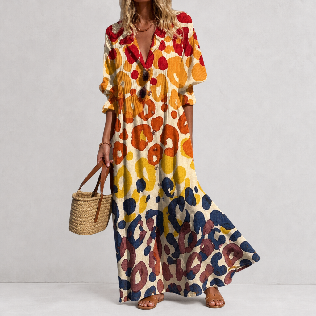 Rab Boho Floral Midi Dress in Yellow
