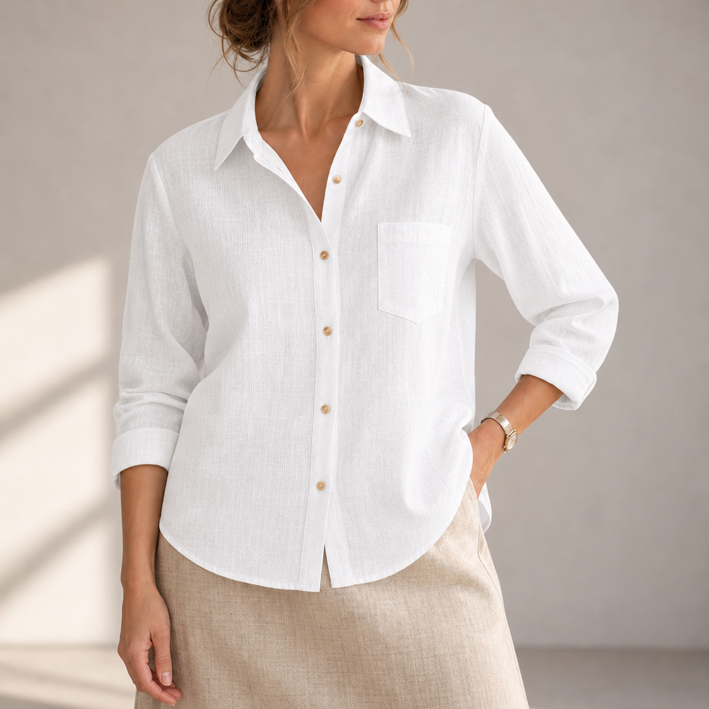 Sanremo Relaxed Linen Shirt in White