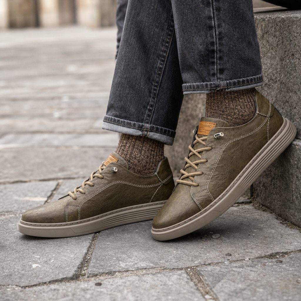 Sorrento Classic Leather Sneakers in Green