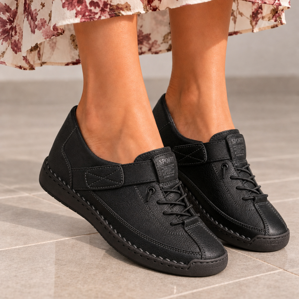 Tivoli Orthopedic Suede Sneakers in Black