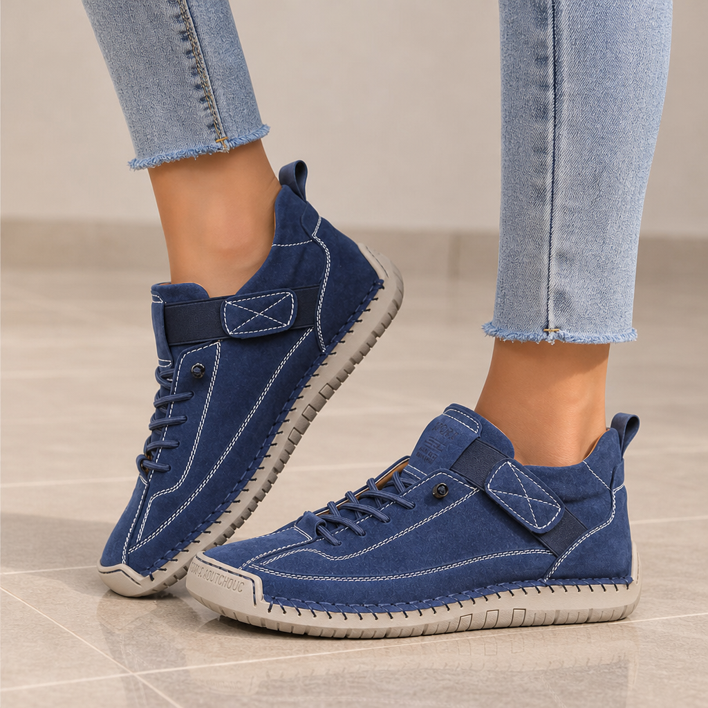 Tivoli Orthopedic Suede Sneakers in Blue