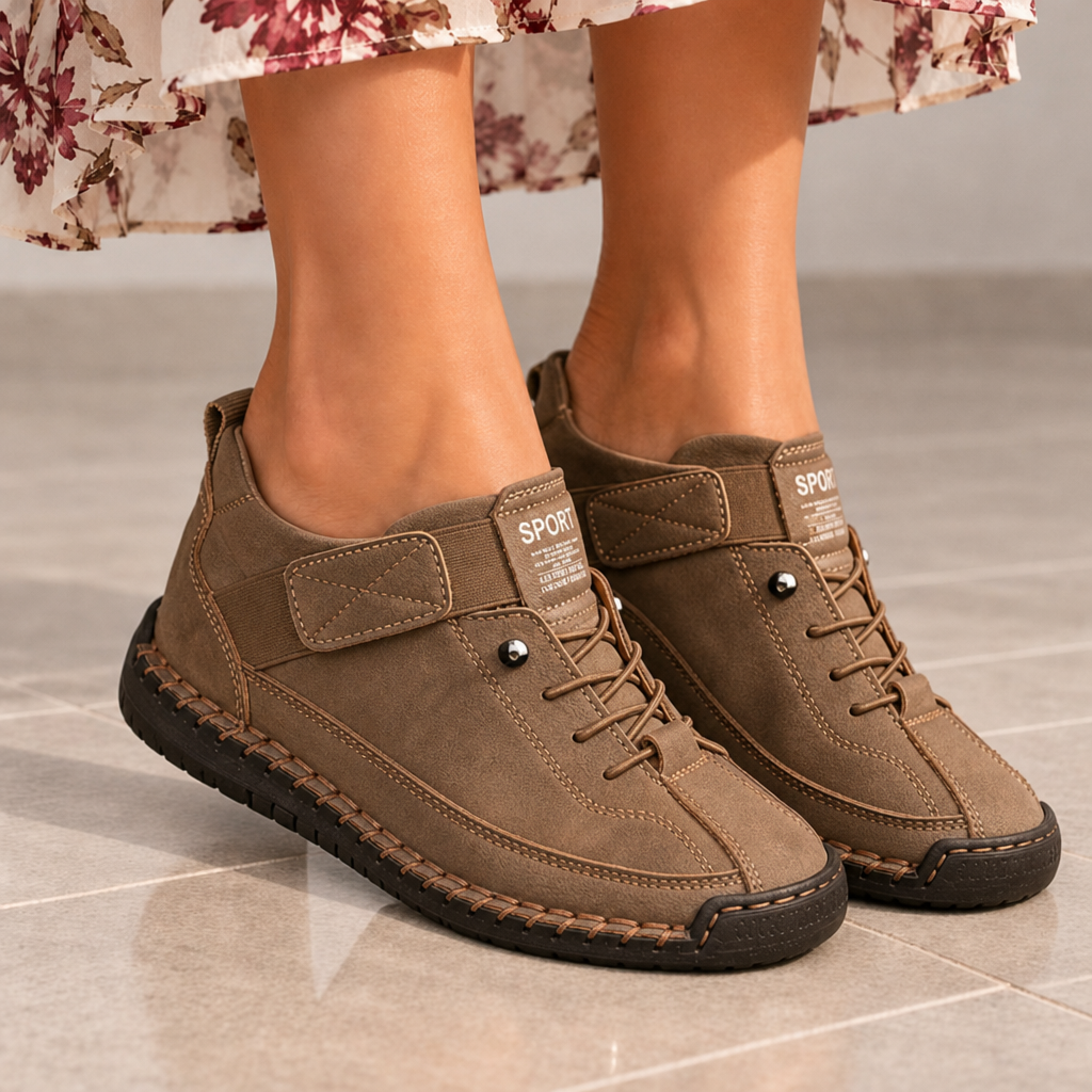 Tivoli Orthopedic Suede Sneakers in Brown