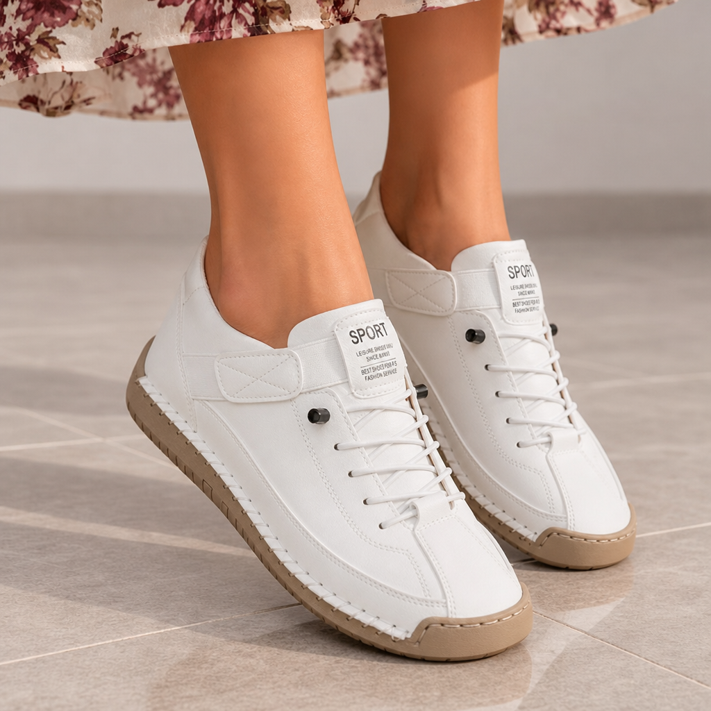 Tivoli Orthopedic Suede Sneakers in White